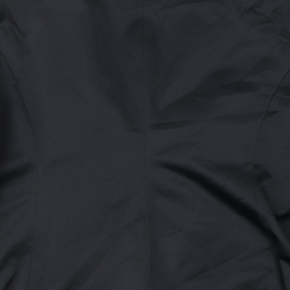 Preworn Womens Black Jacket Blazer Size 16 Button