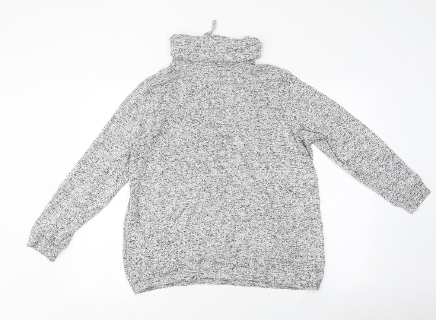 George Womens Grey Polyester Basic T-Shirt Size 12 Roll Neck