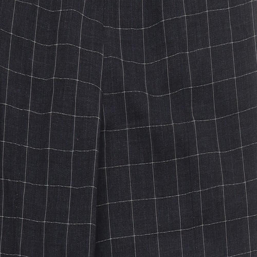 Marks and Spencer Womens Black Check Polyester Capri Trousers Size 16 L27 in Regular Button