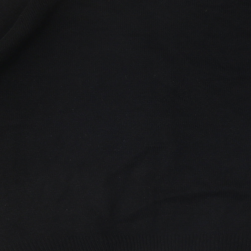 Damart Womens Black V-Neck Acrylic Full Zip Jumper Size L