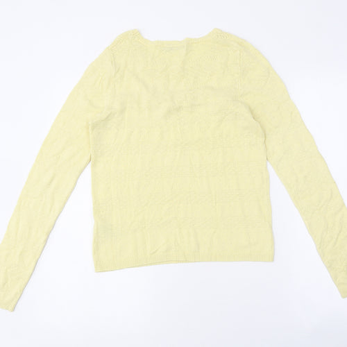 Very Womens Yellow Polyester Basic T-Shirt Size 10 Round Neck