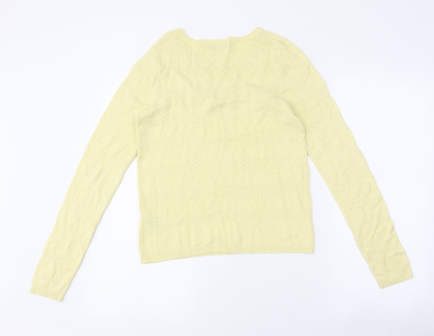 Very Womens Yellow Polyester Basic T-Shirt Size 10 Round Neck
