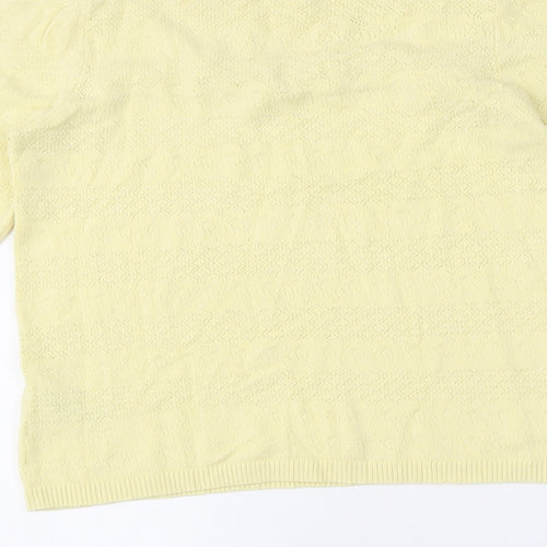 Very Womens Yellow Polyester Basic T-Shirt Size 10 Round Neck