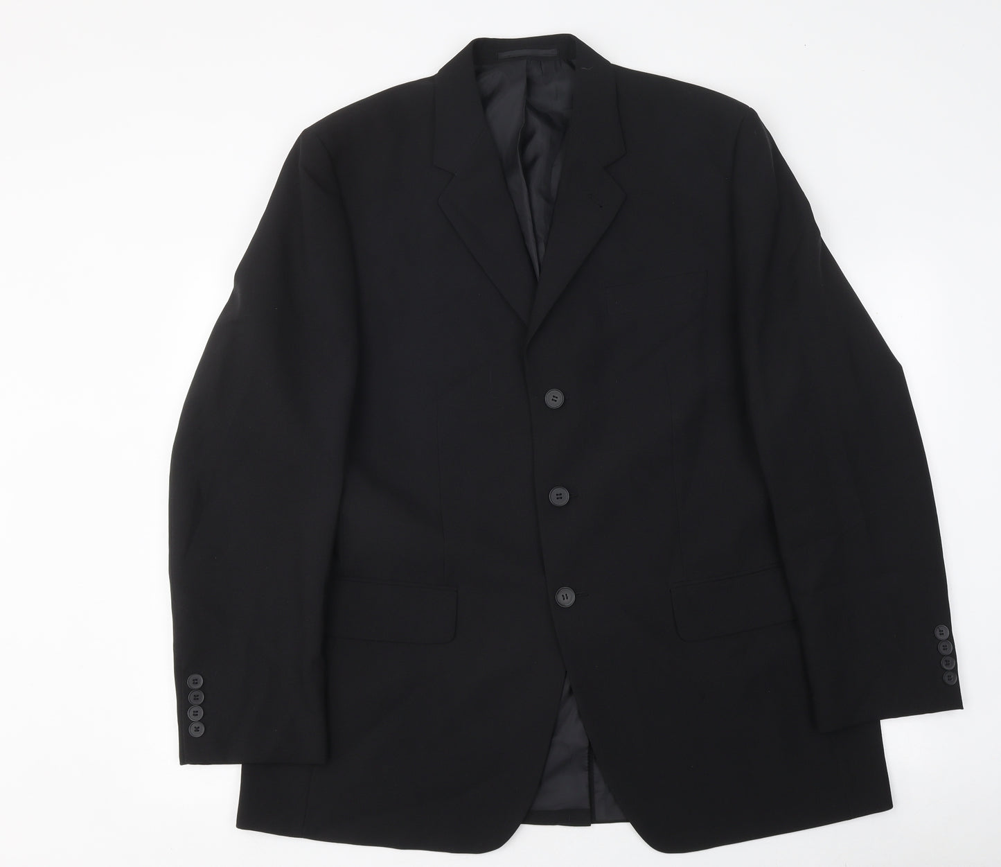 George Mens Black Jacket Blazer Size 42 Button