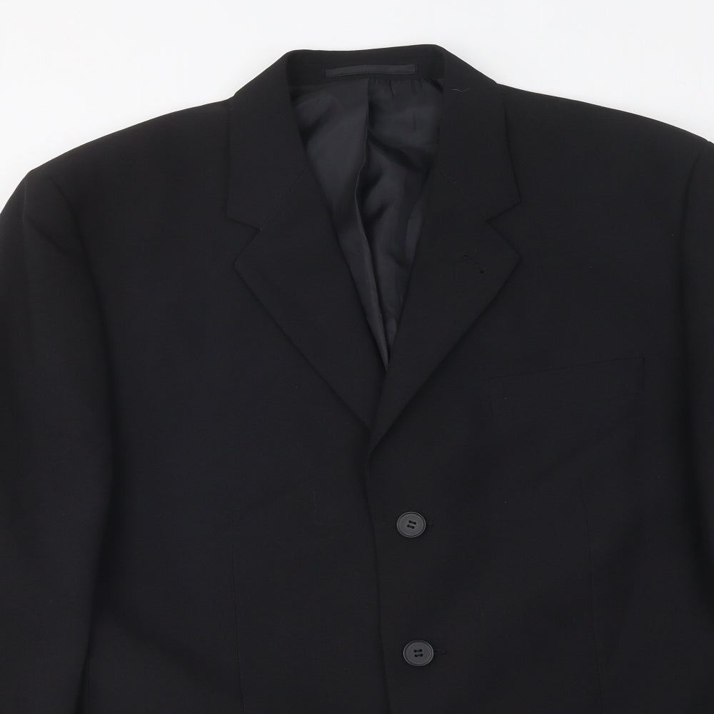 George Mens Black Jacket Blazer Size 42 Button