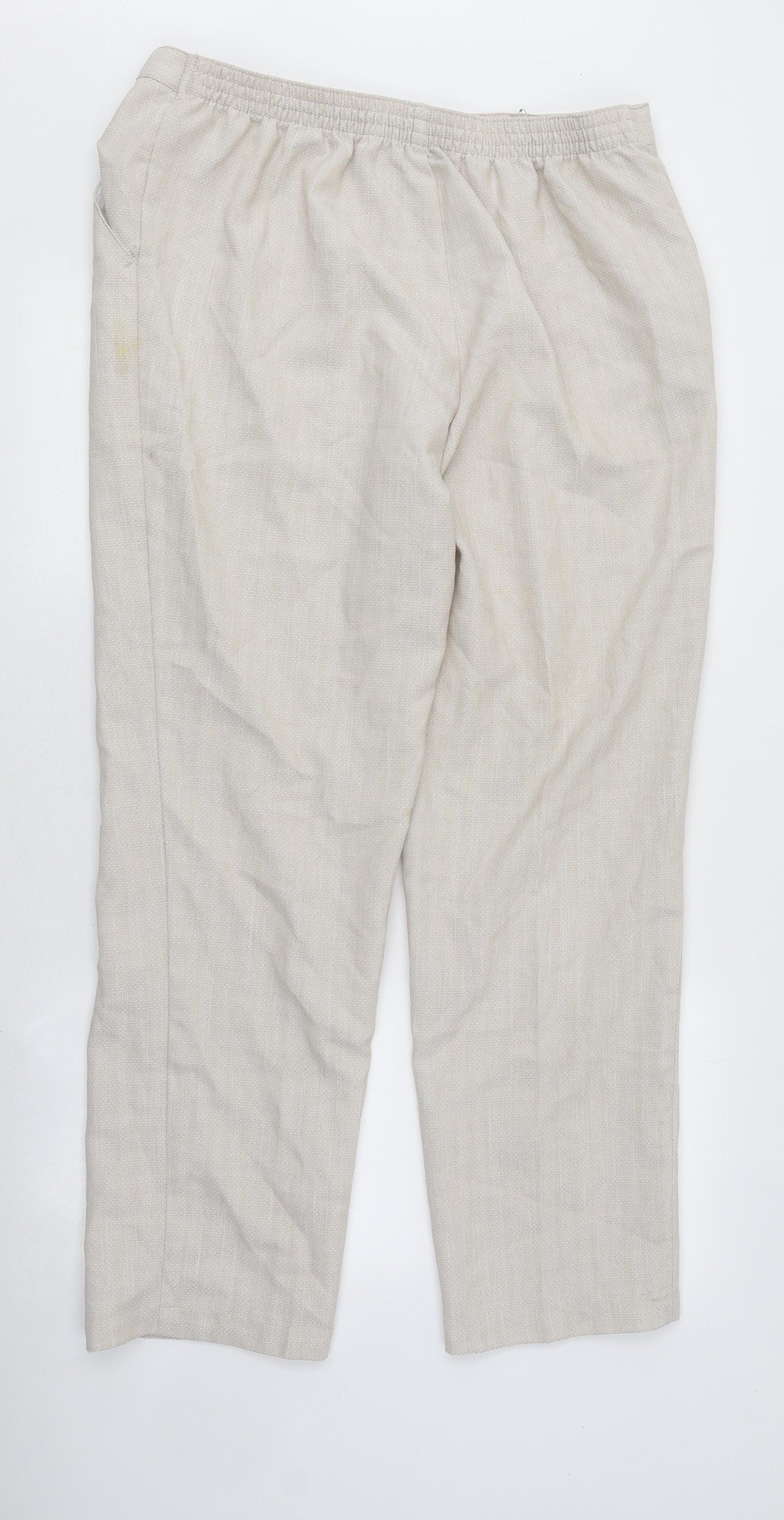 Marks and Spencer Womens Beige Polyester Trousers Size 18 L29 in Regular