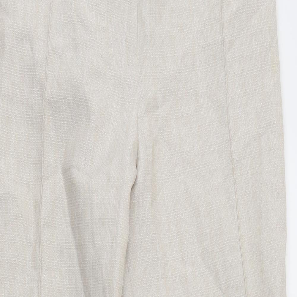 Marks and Spencer Womens Beige Polyester Trousers Size 18 L29 in Regular