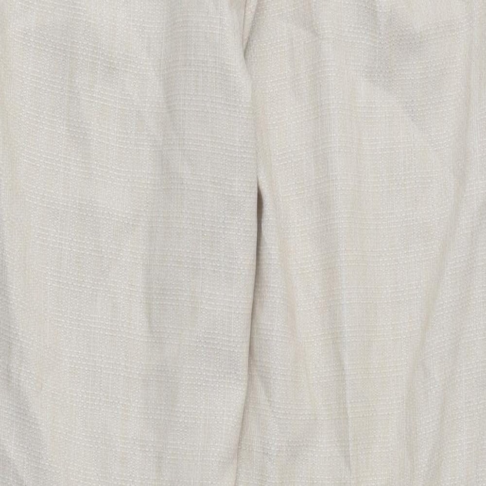 Marks and Spencer Womens Beige Polyester Trousers Size 18 L29 in Regular