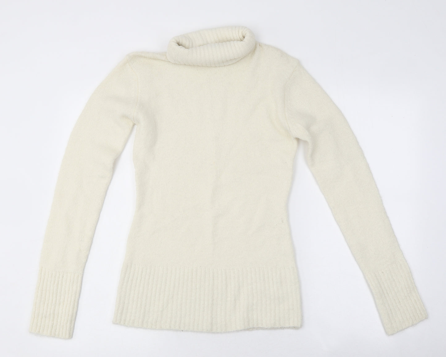 Atmosphere Womens White Roll Neck Polyester Pullover Jumper Size 12