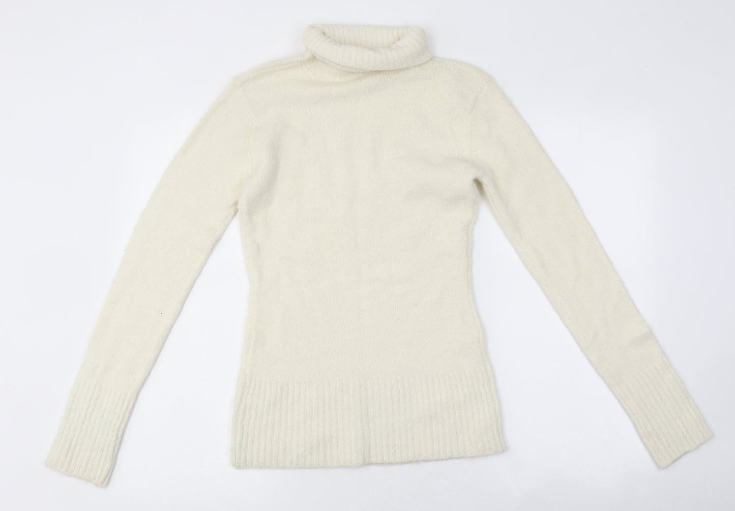 Atmosphere Womens White Roll Neck Polyester Pullover Jumper Size 12