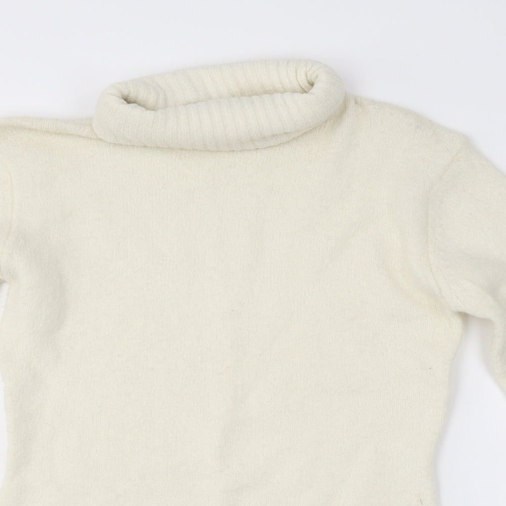 Atmosphere Womens White Roll Neck Polyester Pullover Jumper Size 12