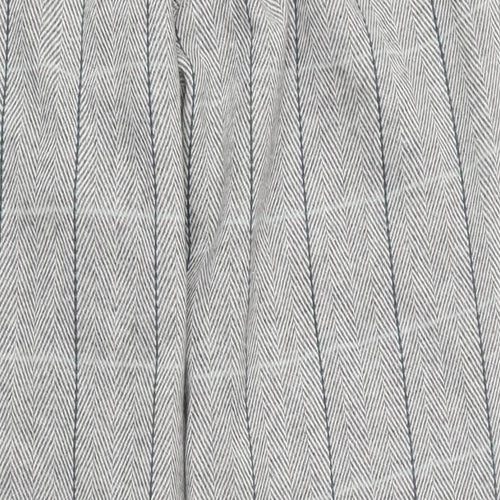 Cotton Traders Womens Grey Check Polyester Trousers Size 12 L28 in Regular Zip