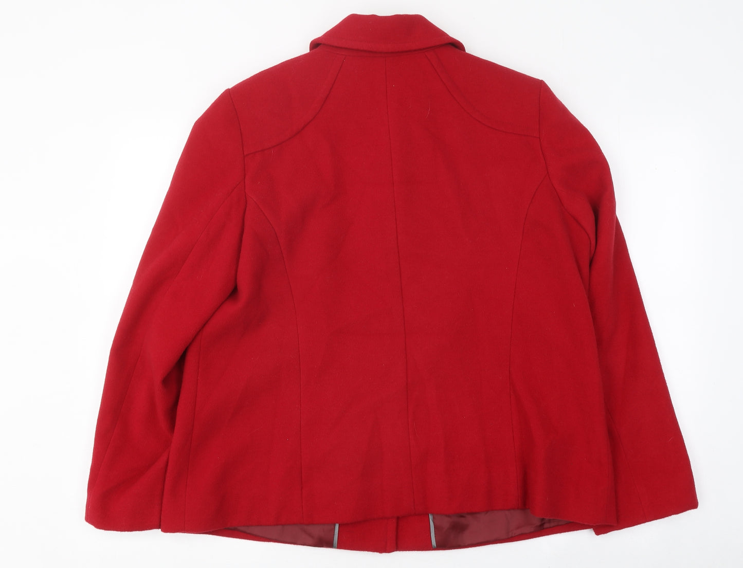 Bonmarché Womens Red Military Jacket Coat Size 16 Button