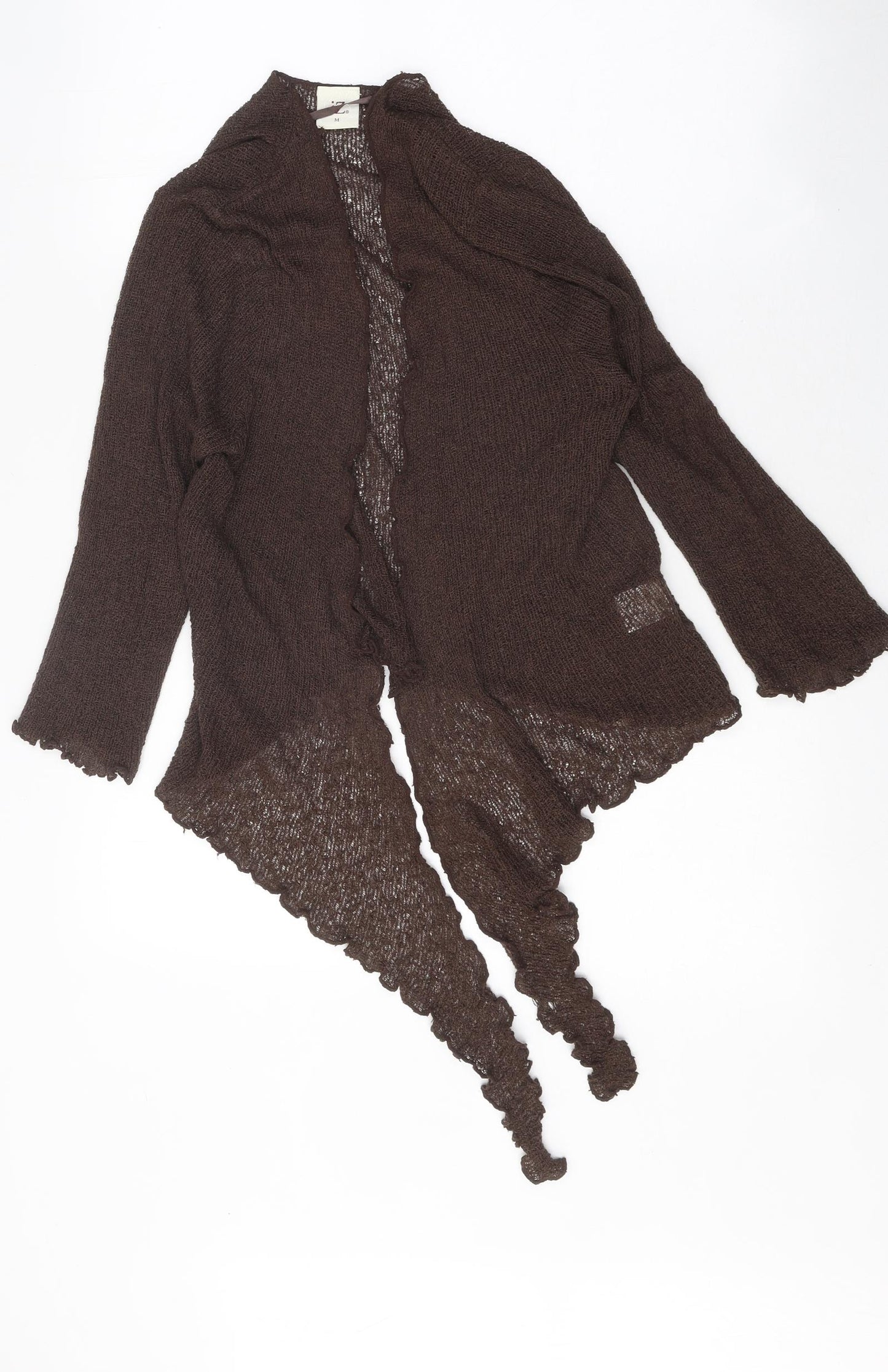 iZ Womens Brown Round Neck Polyester Cardigan Jumper Size M
