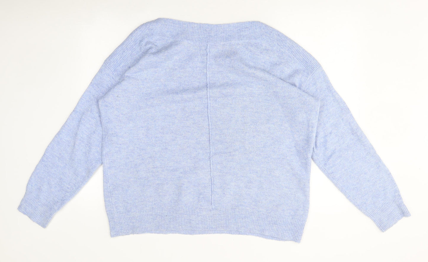 George Womens Blue Round Neck Polyester Pullover Jumper Size L