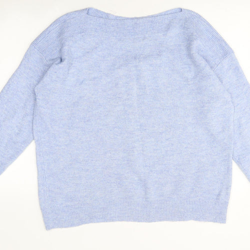 George Womens Blue Round Neck Polyester Pullover Jumper Size L