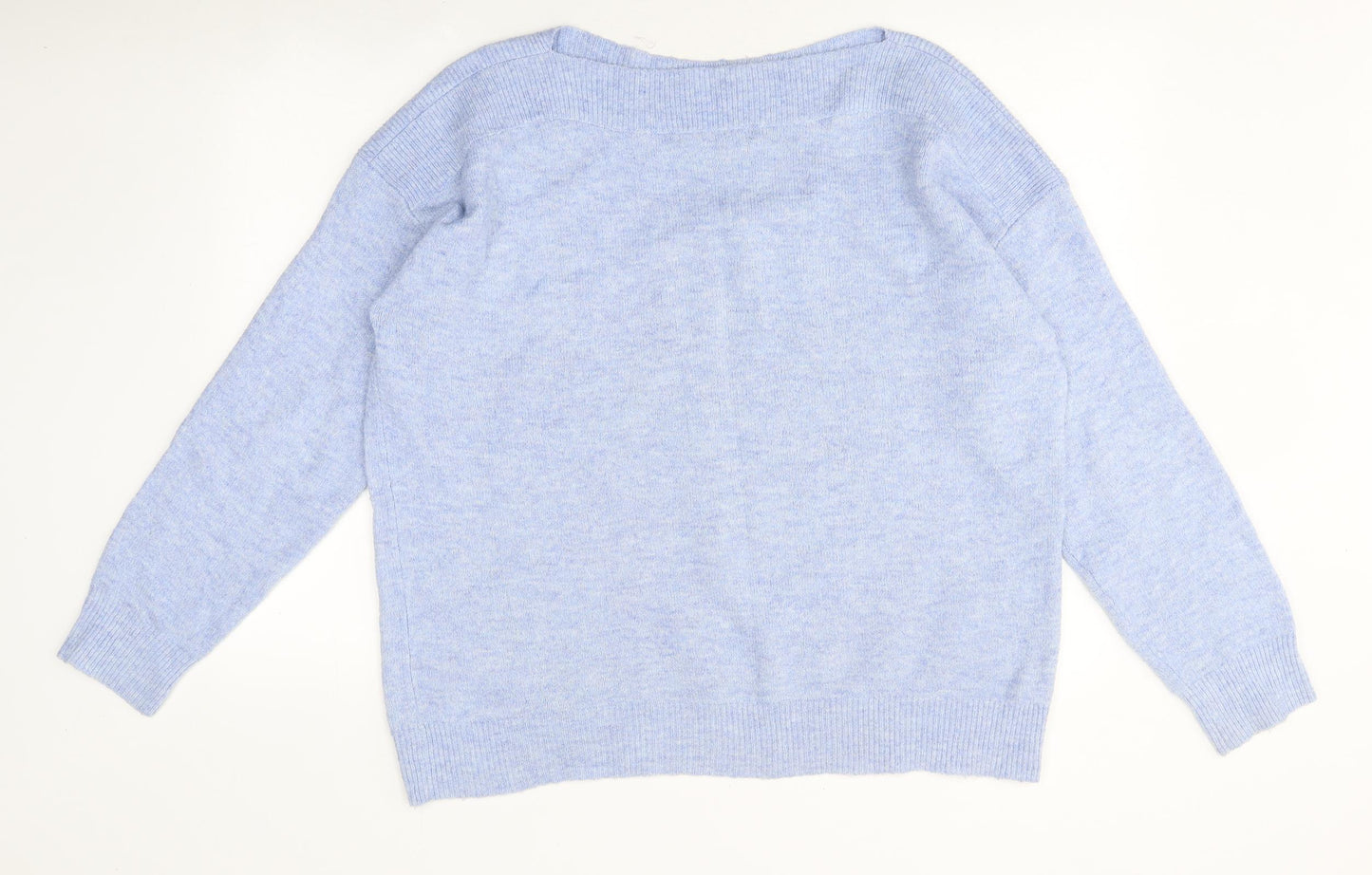 George Womens Blue Round Neck Polyester Pullover Jumper Size L