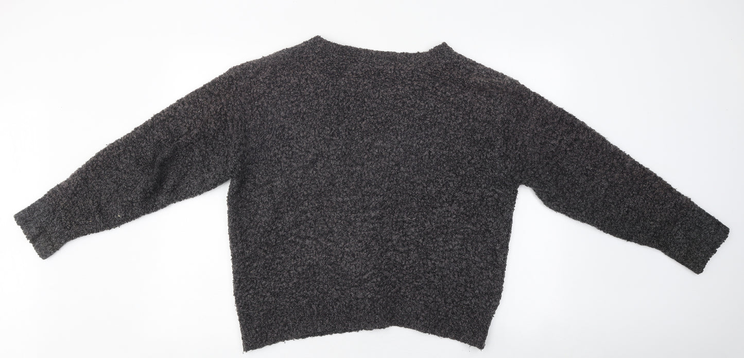 Berkeritex Womens Grey Round Neck Polyester Cardigan Jumper Size 14