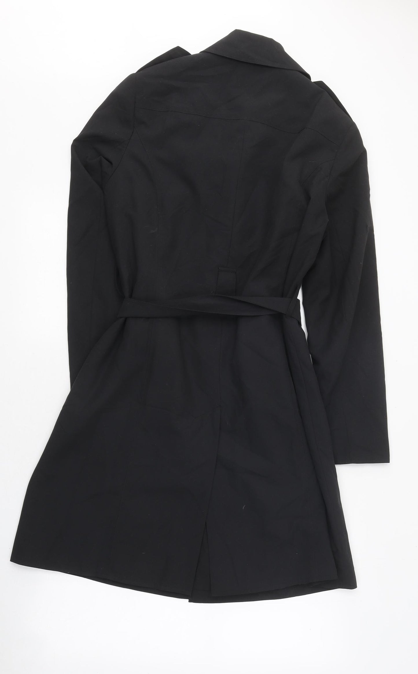 Marks and Spencer Womens Black Trench Coat Coat Size 12 Button