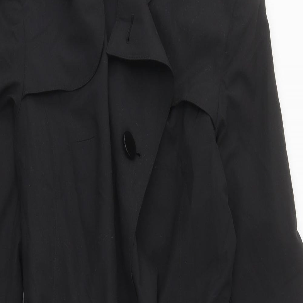 Marks and Spencer Womens Black Trench Coat Coat Size 12 Button