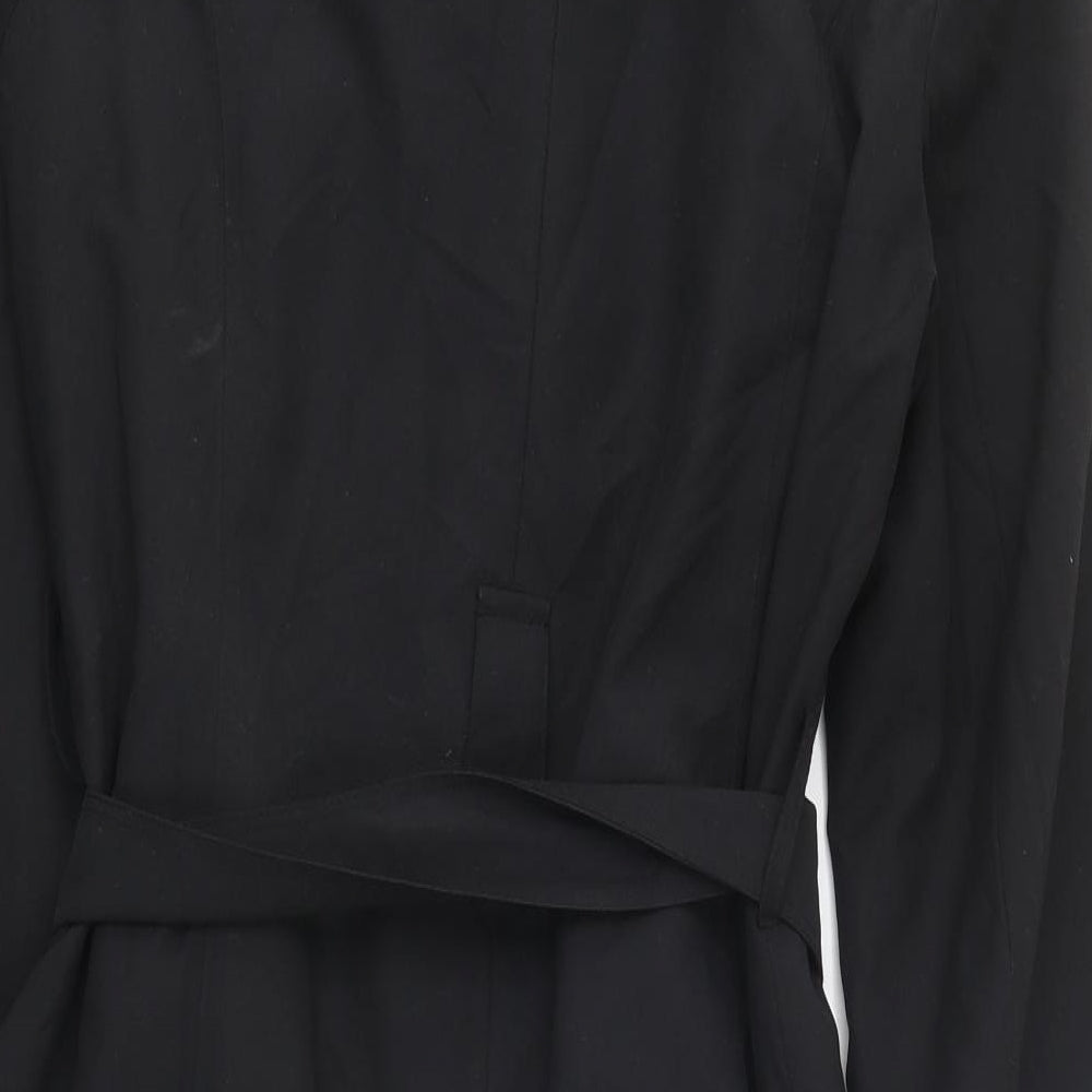 Marks and Spencer Womens Black Trench Coat Coat Size 12 Button