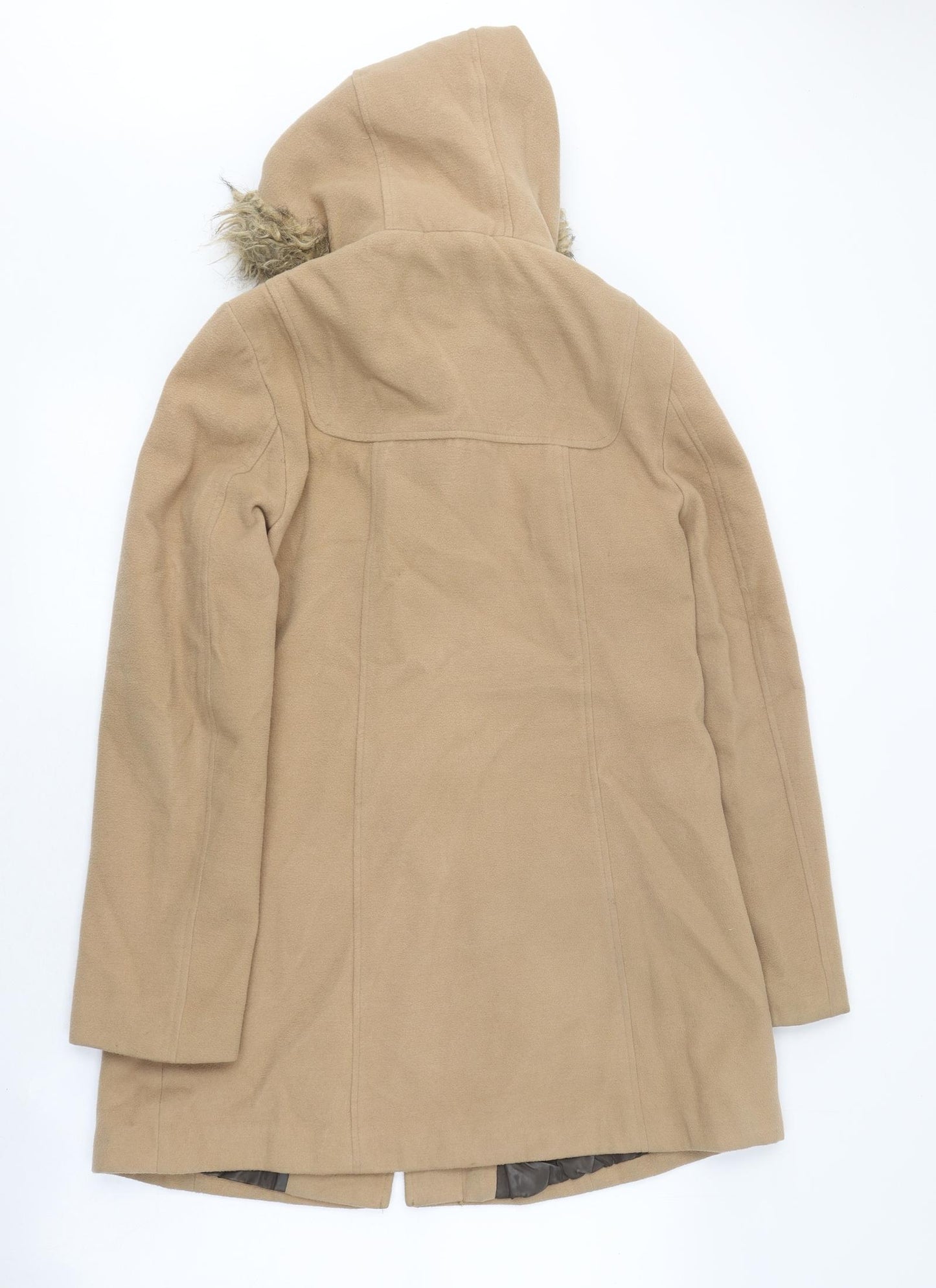 W Womens Black Pea Coat Coat Size M Hook & Loop