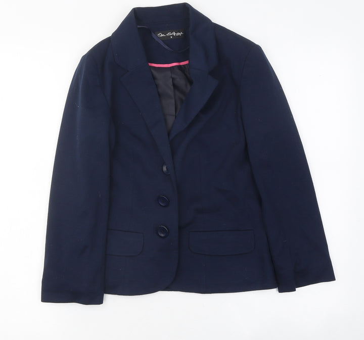 Miss Selfridge Womens Blue Jacket Blazer Size 6 Button