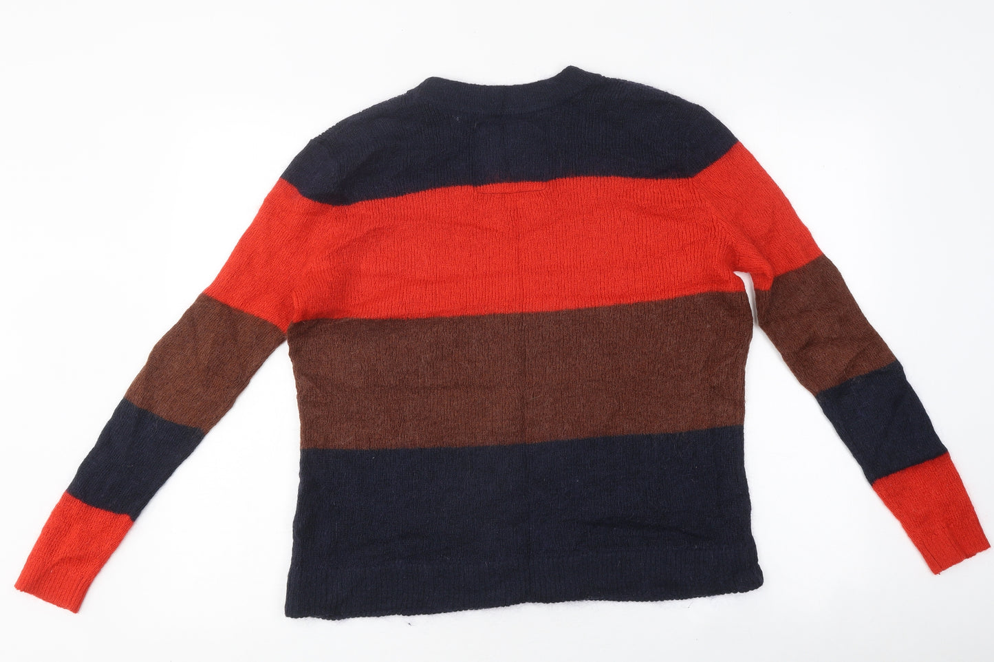 Superdry Mens Multicoloured Round Neck Striped Polyester Pullover Jumper Size S