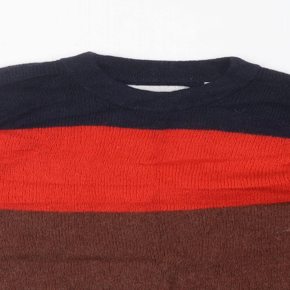 Superdry Mens Multicoloured Round Neck Striped Polyester Pullover Jumper Size S