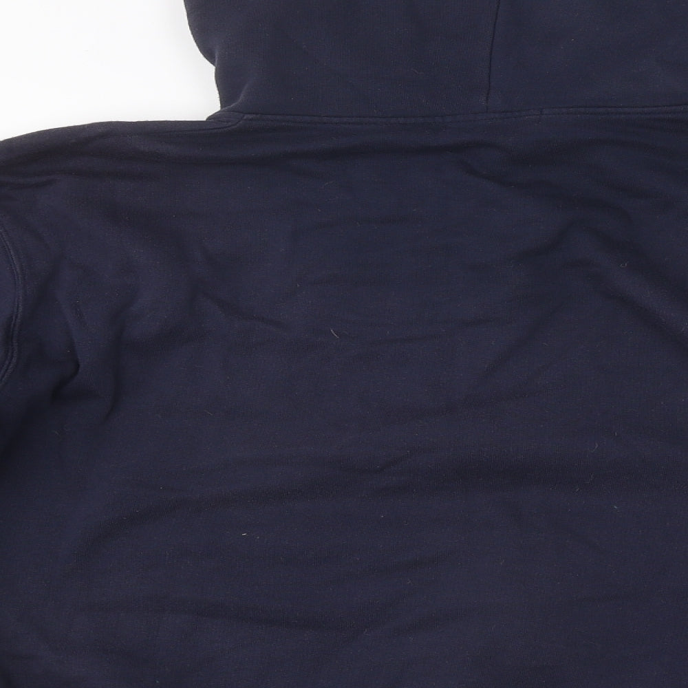 Duffer Mens Blue High Neck Polyester Full Zip Jumper Size L