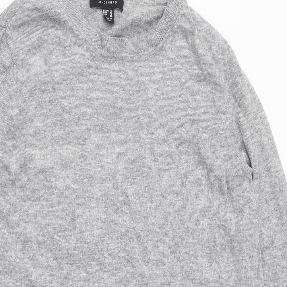 Atmosphere Womens Grey Polyester Jumper Dress Size 16 Round Neck Pullover