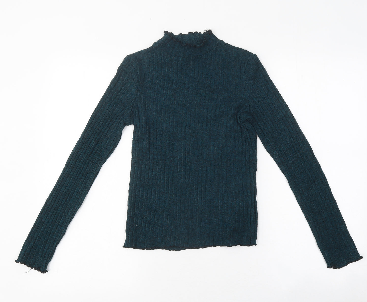 Primark Womens Green Polyester Basic T-Shirt Size 2XS High Neck