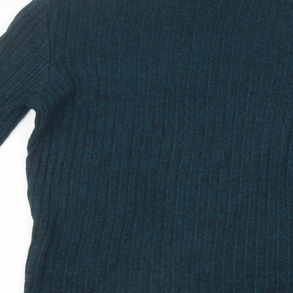 Primark Womens Green Polyester Basic T-Shirt Size 2XS High Neck