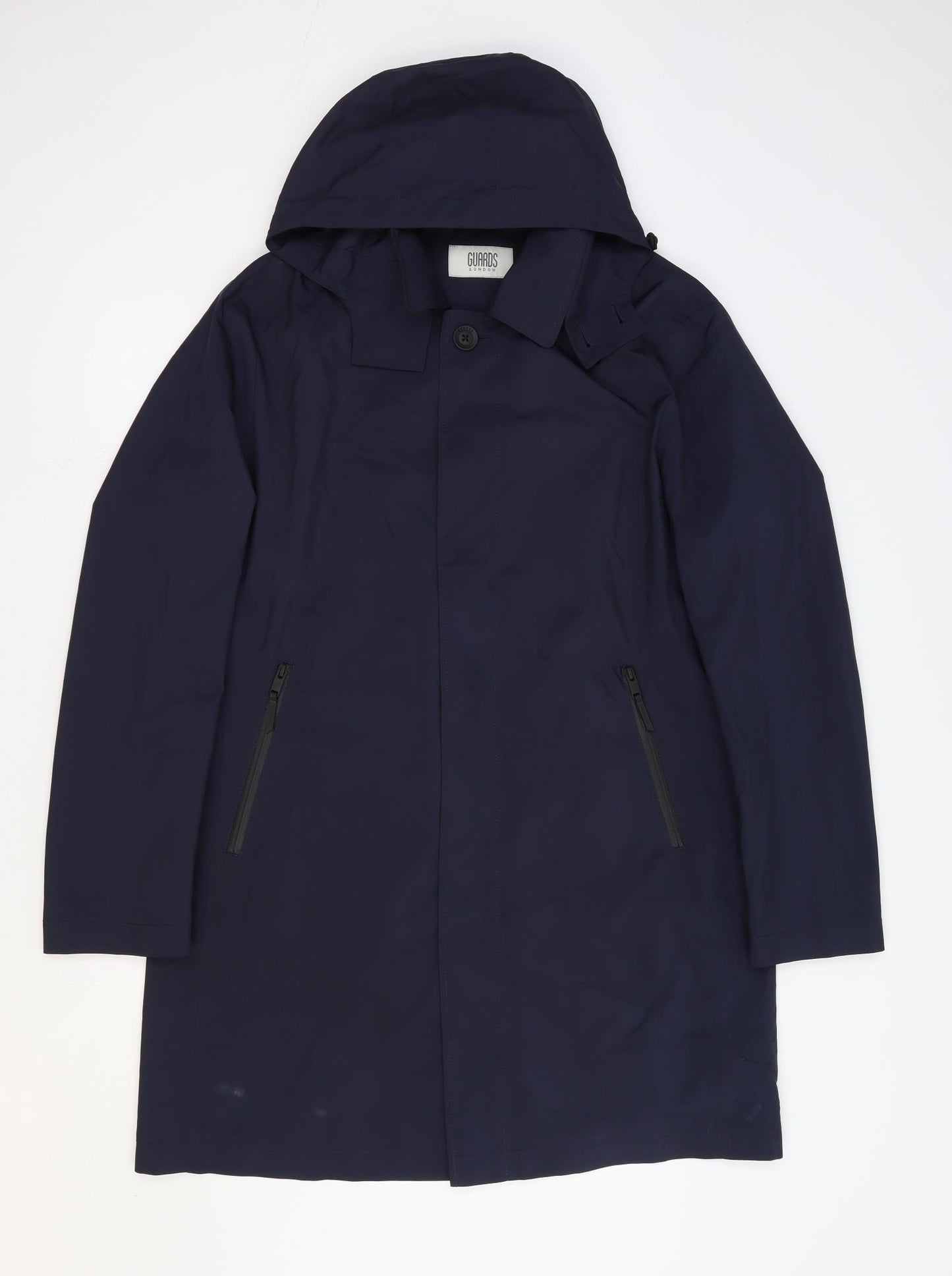 Guards London Mens Blue Windbreaker Jacket Size 42 Button - Tailored Fit