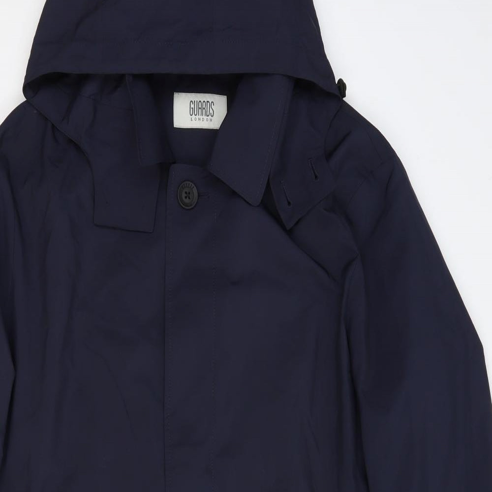 Guards London Mens Blue Windbreaker Jacket Size 42 Button - Tailored Fit
