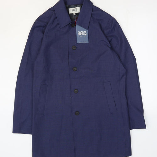 Guards London Mens Blue Overcoat Coat Size 38 Button