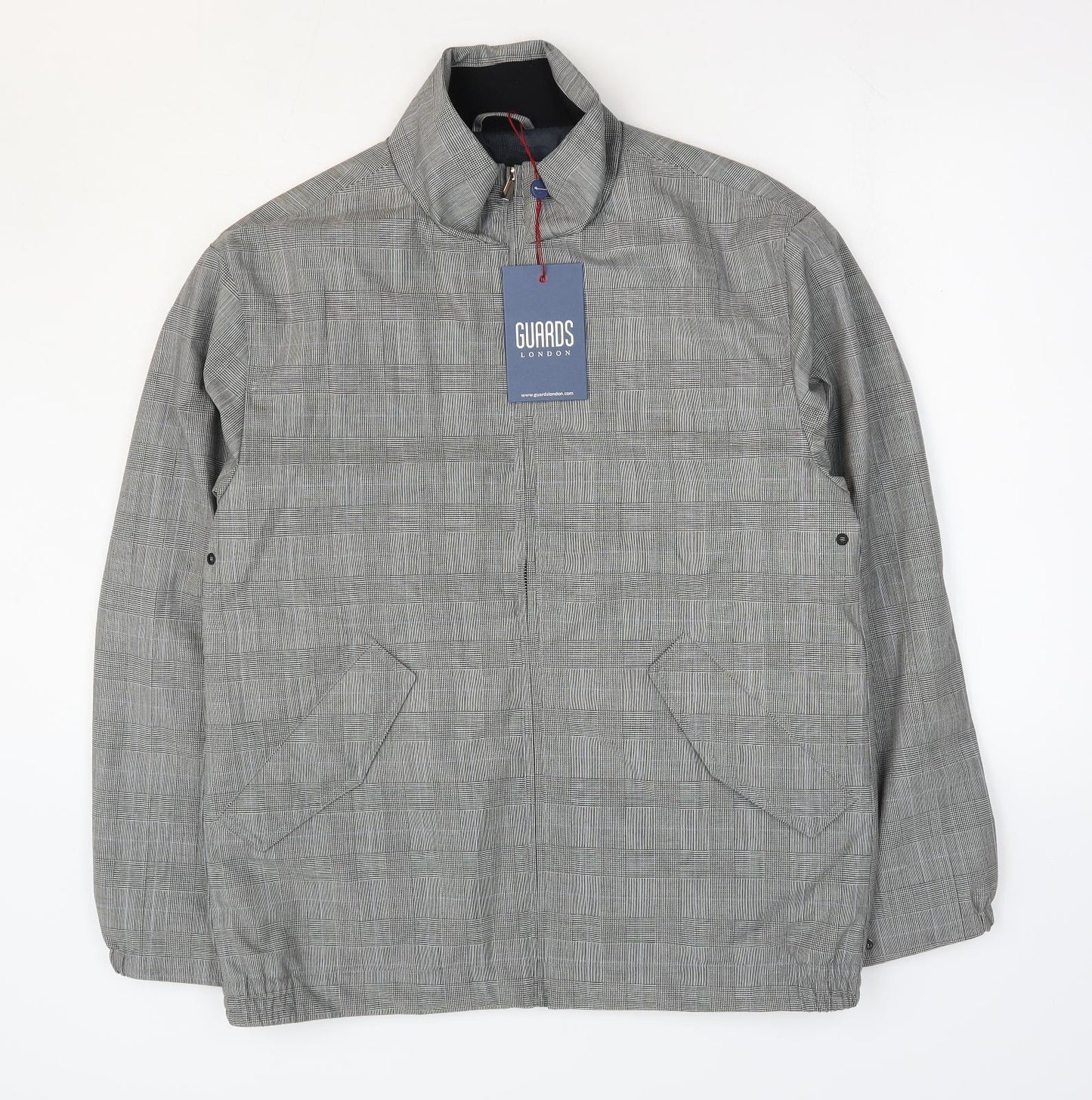Guards London Mens Grey Plaid Bomber Jacket Jacket Size M Zip