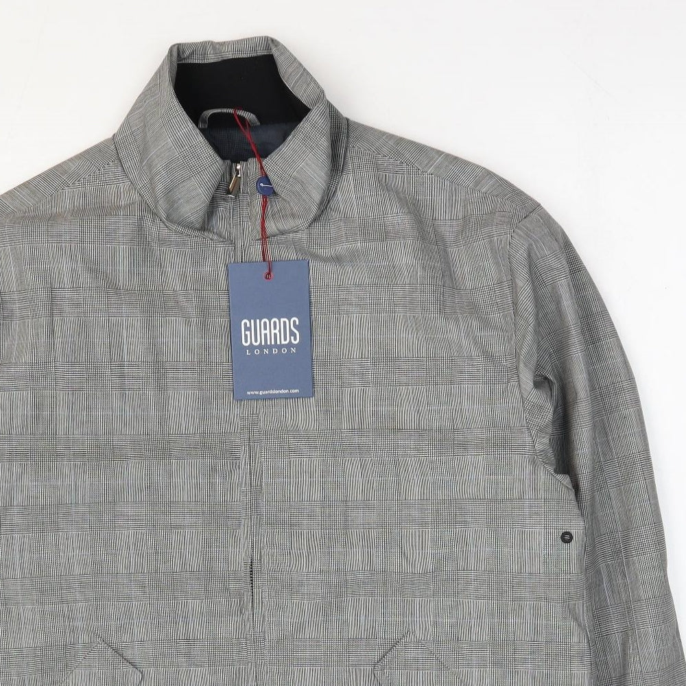 Guards London Mens Grey Plaid Bomber Jacket Jacket Size M Zip