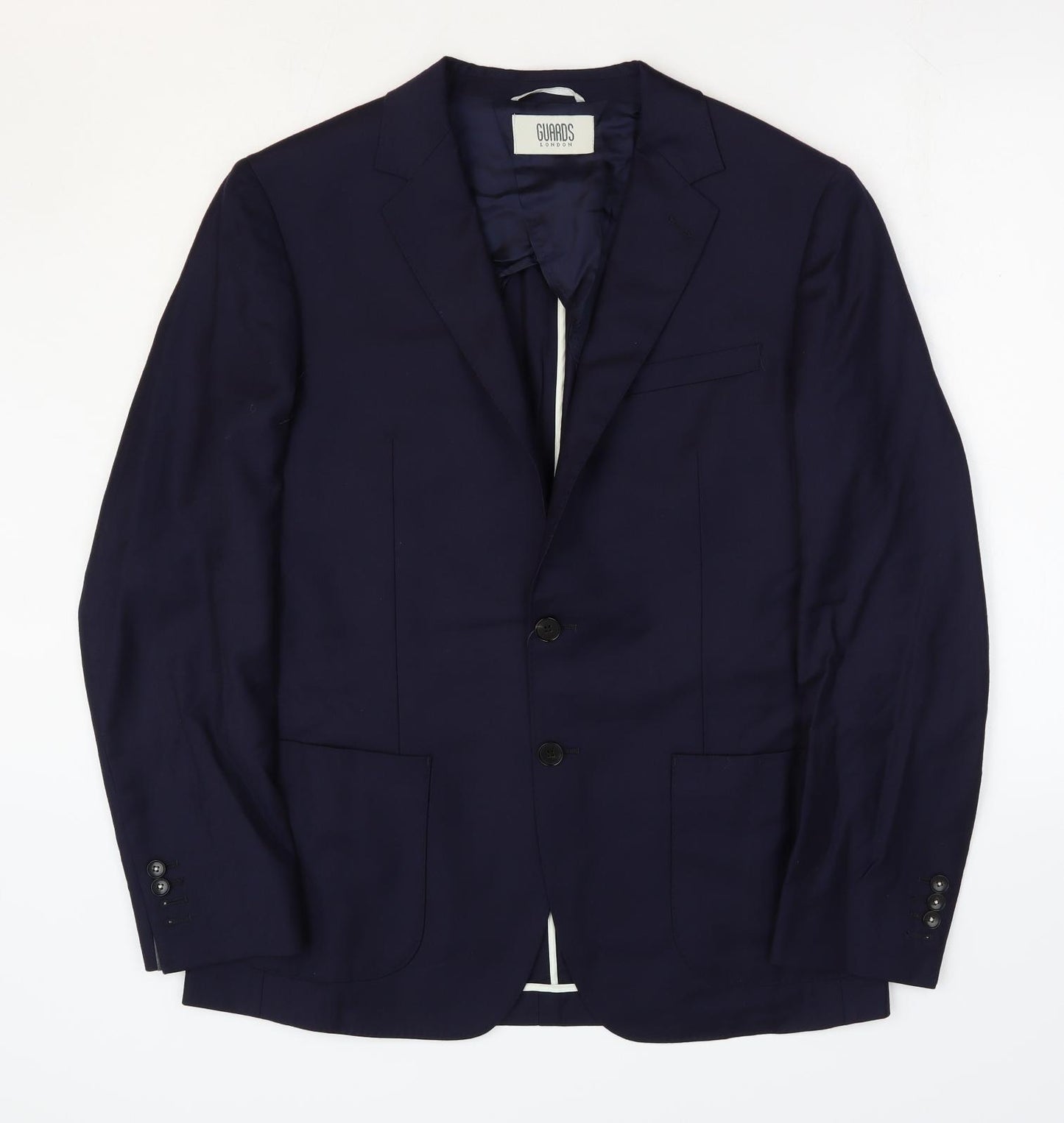 Guards London Mens Blue Wool Jacket Suit Jacket Size 40
