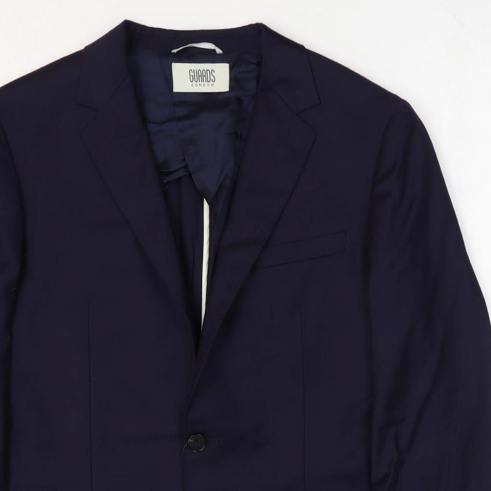 Guards London Mens Blue Wool Jacket Suit Jacket Size 40