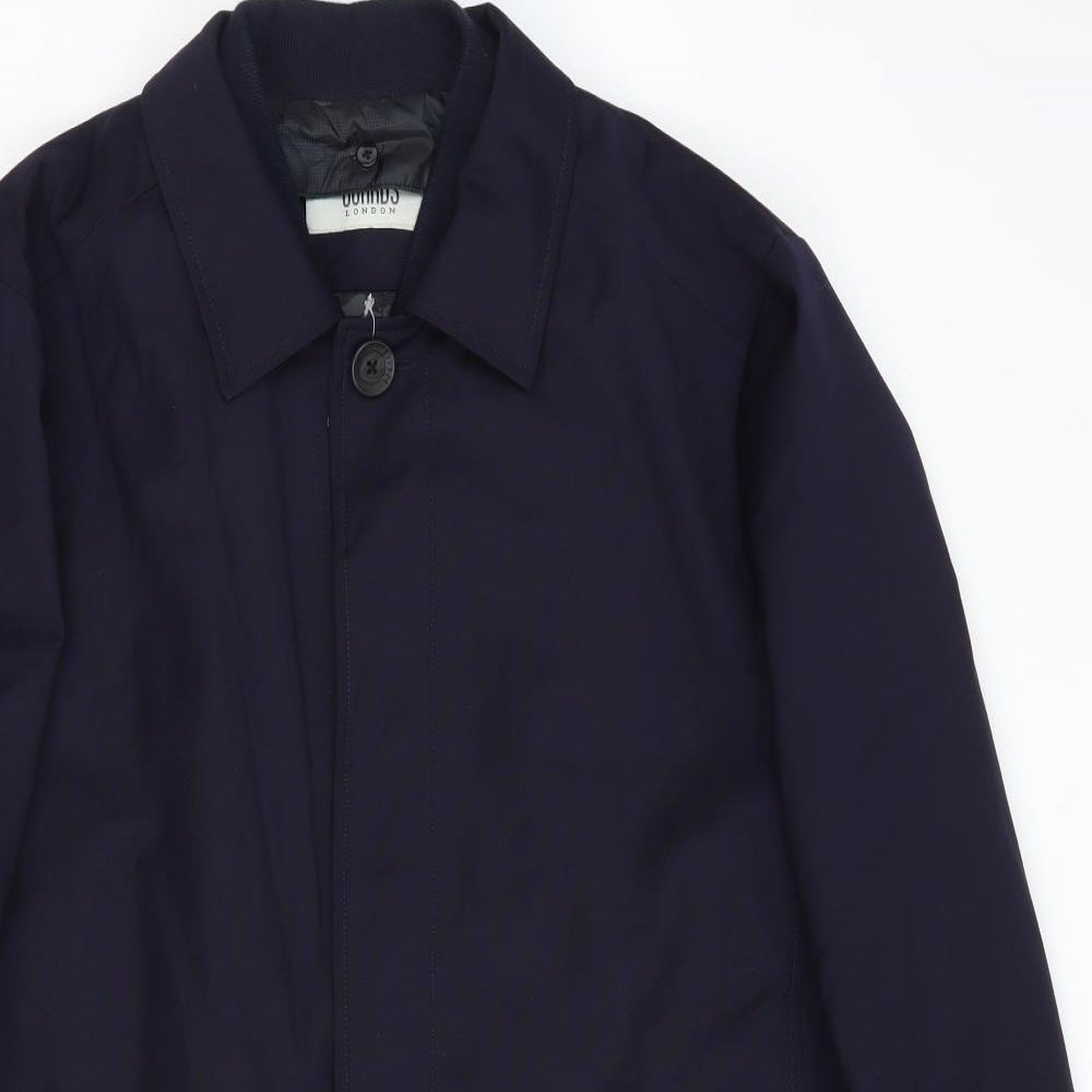 Guards London Mens Blue Overcoat Coat Size 40 Zip - Thinsulate Lining