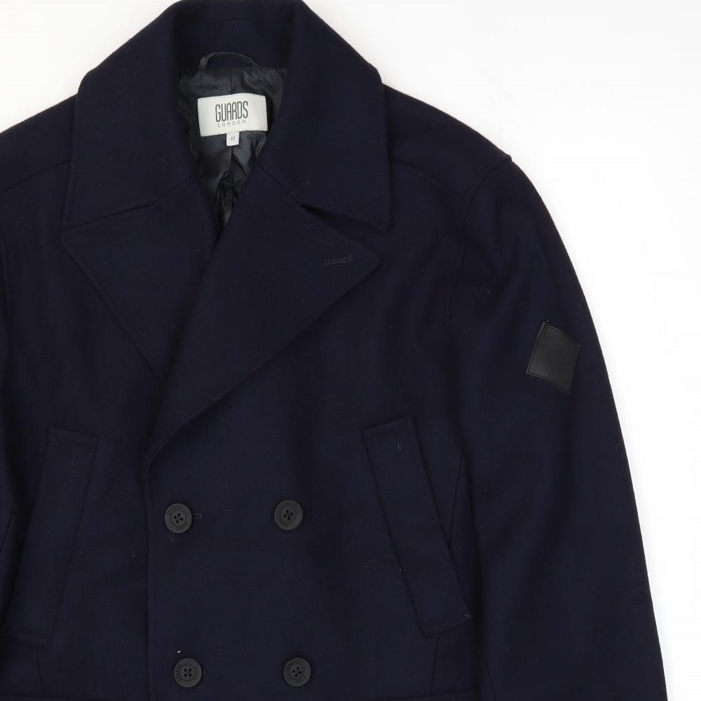 Guards London Mens Blue Military Jacket Jacket Size 40 Button - Double Breasted