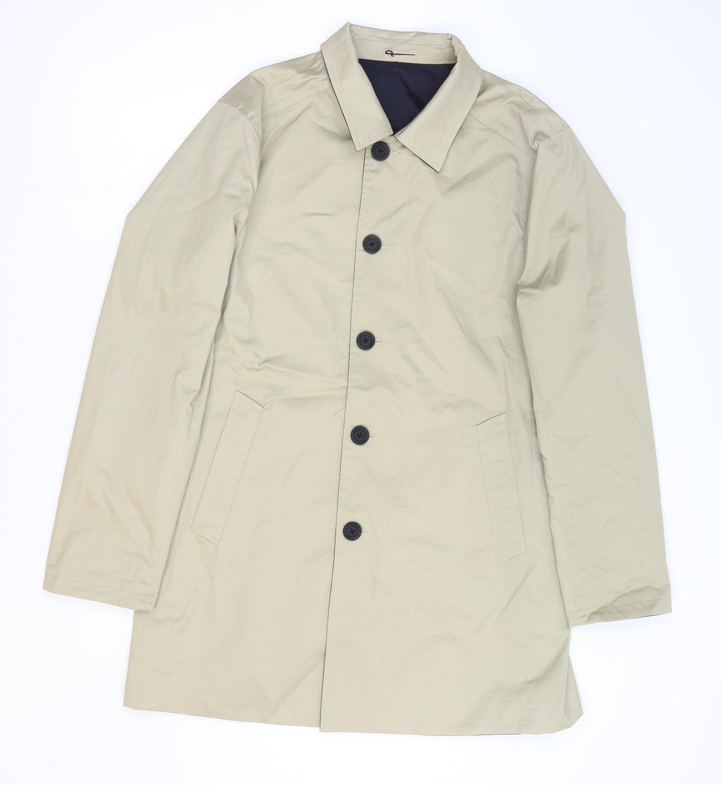 Guards London Mens Beige Overcoat Coat Size 40 Button