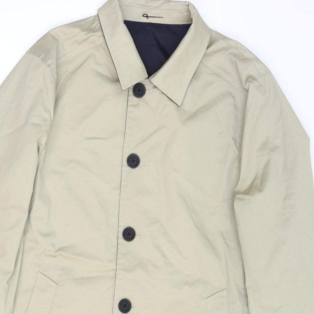 Guards London Mens Beige Overcoat Coat Size 40 Button