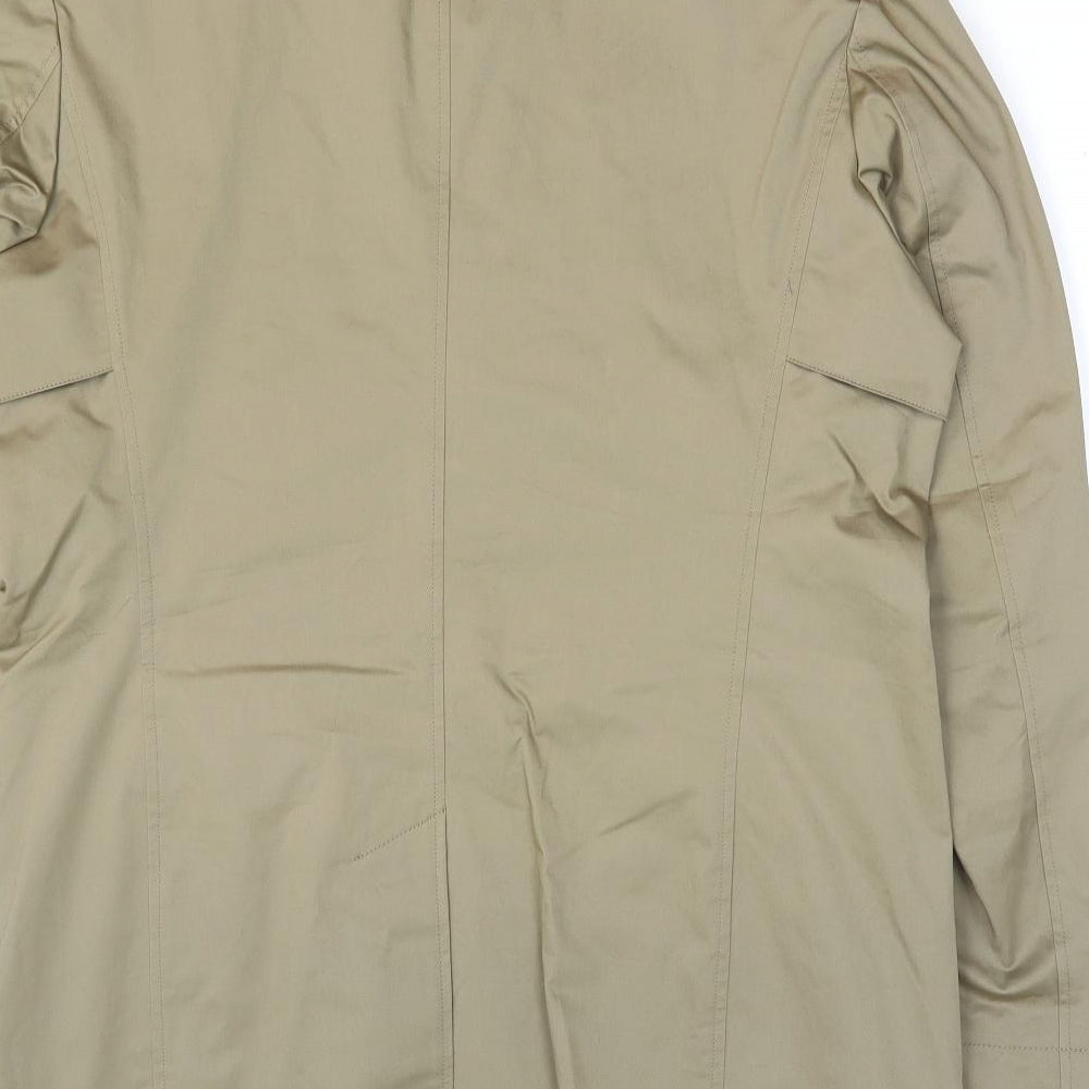 Guards London Mens Beige Overcoat Coat Size 38 Button - Tailored Fit