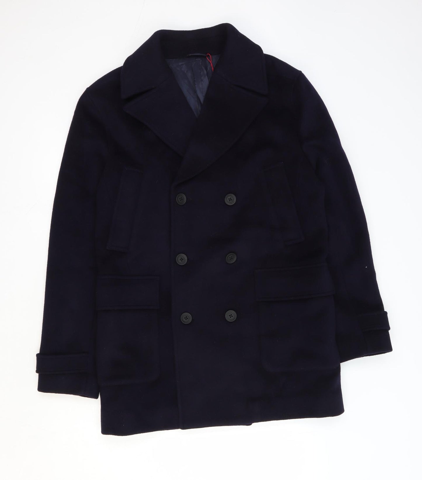 Guards London Mens Blue Military Jacket Coat Size 38 Button - Double Breasted