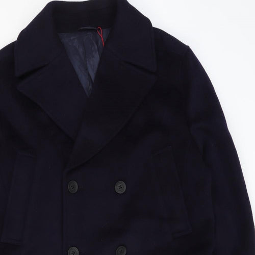 Guards London Mens Blue Military Jacket Coat Size 38 Button - Double Breasted