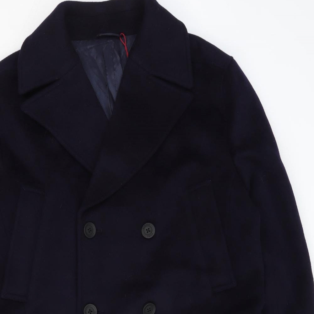 Guards London Mens Blue Military Jacket Coat Size 38 Button - Double Breasted