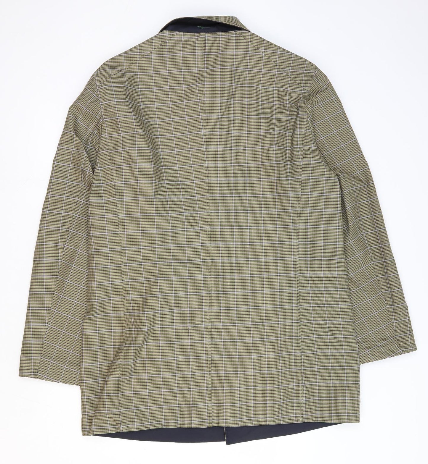 Guards London Mens Beige Plaid Overcoat Coat Size 40 Button