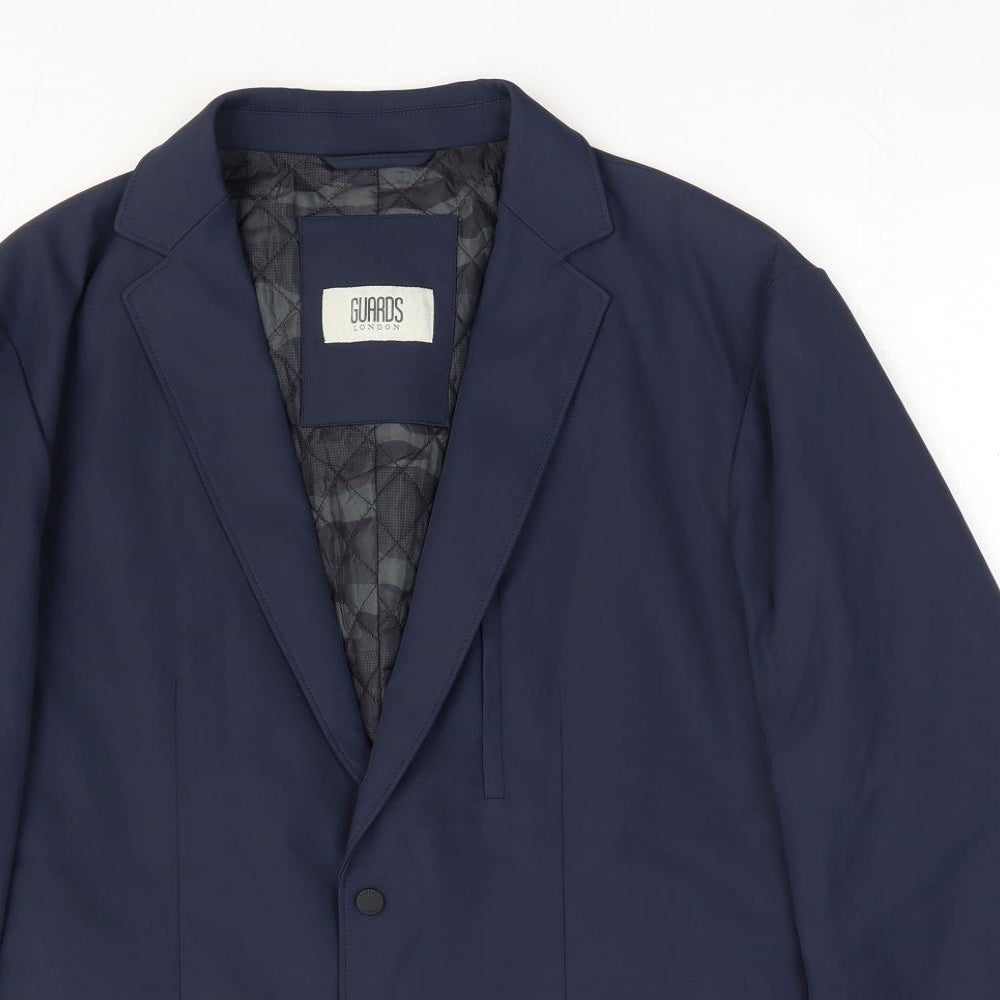Guards London Mens Blue Polyester Jacket Suit Jacket Size 38 - Tailored Fit